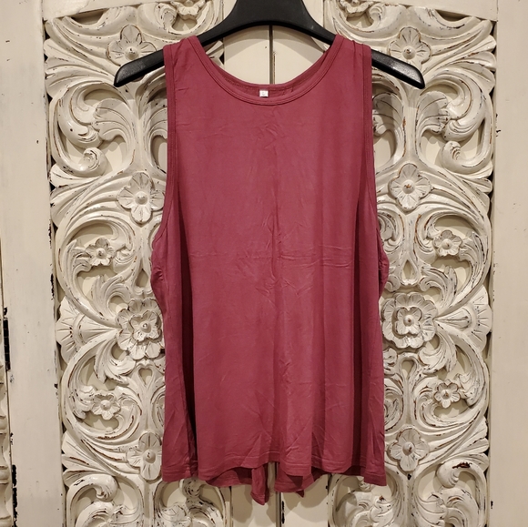 Mauve tie back athletic tank top - Picture 6 of 13